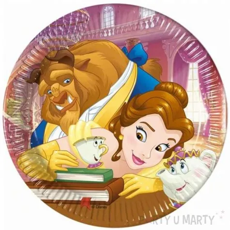 talerzyki papierowe piekna i bestia procos 20 cm 8 szt