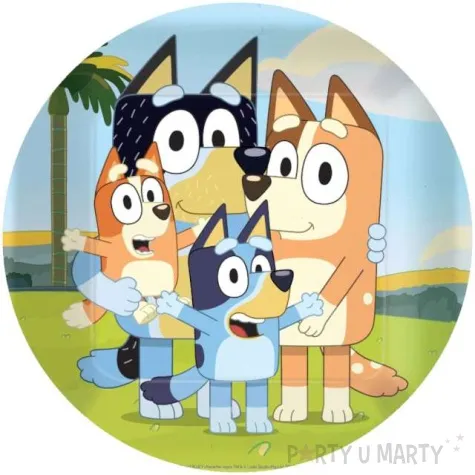 talerzyki papierowe pies bluey amscan 23cm 8 szt