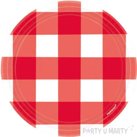 talerzyki papierowe piknikowa krata 18 cm 8 szt