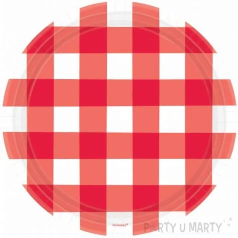 talerzyki papierowe piknikowa krata 27 cm 8 szt
