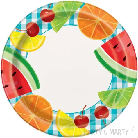 talerzyki papierowe piknikowe owoce unique 23 cm 8 szt