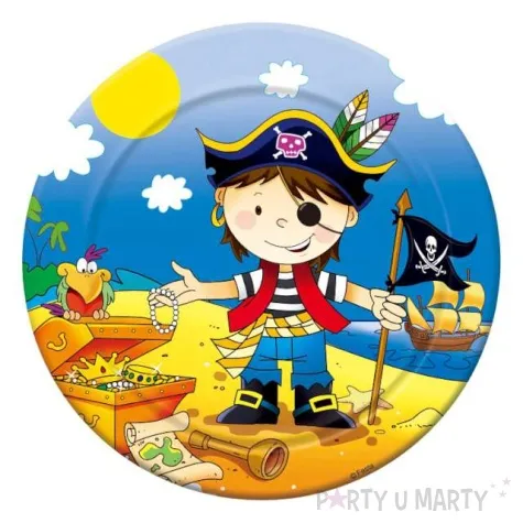 talerzyki papierowe piraci 18 cm 6 szt