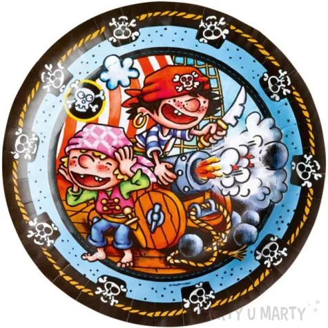 talerzyki papierowe piraci amscan 23 cm 8 szt