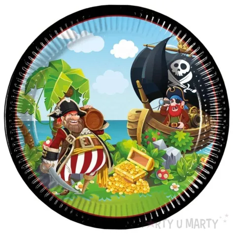 talerzyki papierowe piraci procos 23 cm 8 szt