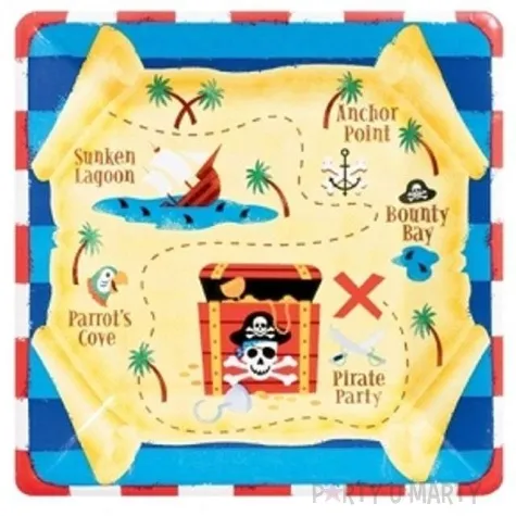 talerzyki papierowe pirates treasure 17 8 cm 8 szt