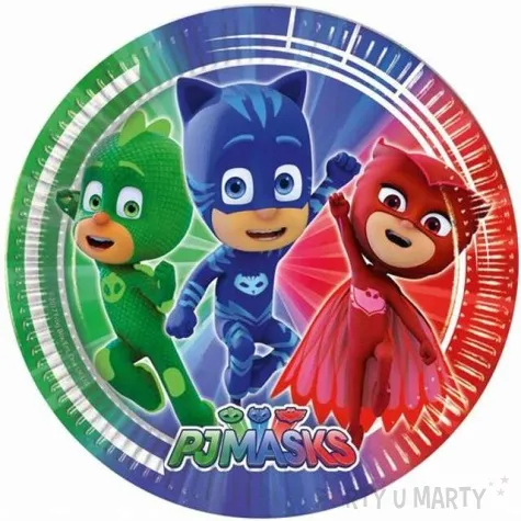 talerzyki papierowe pj masks procos 20 cm 8 szt