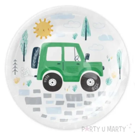 talerzyki papierowe pojazdy miejskie budowa mix partypal 18 cm 6 szt