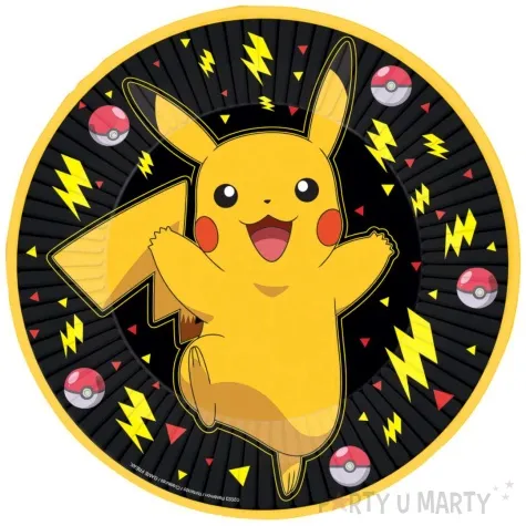 talerzyki papierowe pokemon pikachu amscan 23 cm 8 szt