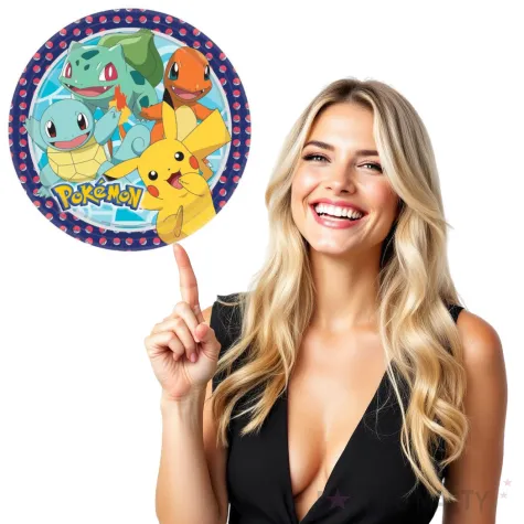 talerzyki papierowe pokemony amscan 23 cm 8 szt