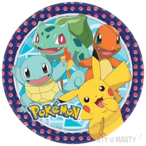 talerzyki papierowe pokemony amscan 23 cm 8 szt