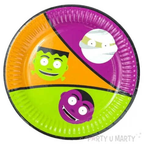 talerzyki papierowe potworki halloween congee 18cm 6 szt