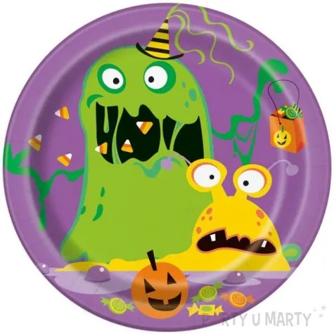 talerzyki papierowe potworki unique 18 cm 8 szt