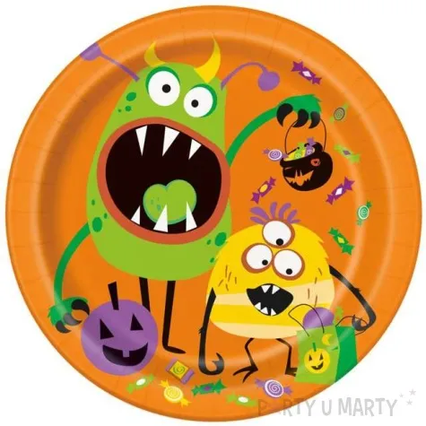 talerzyki papierowe potworki unique 23 cm 8 szt
