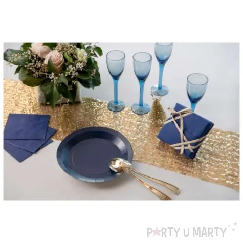 talerzyki papierowe premium blekitne ciemne santex 17 5 cm 10 szt