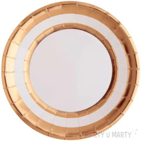 talerzyki papierowe premium miedziane metaliczne 23 cm 10 szt