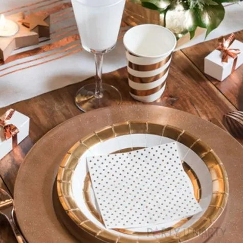 talerzyki papierowe premium miedziane metaliczne 23 cm 10 szt