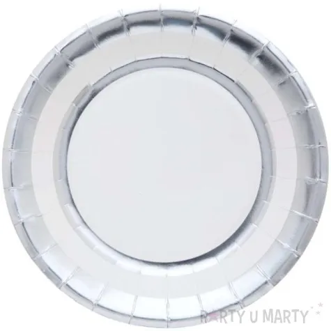 talerzyki papierowe premium srebrne metaliczne 23 cm 10 szt
