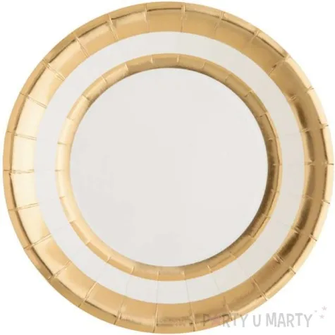talerzyki papierowe premium zlote metaliczne 23 cm 10 szt