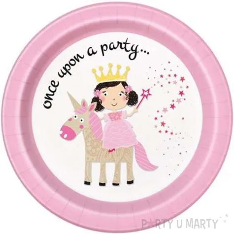 talerzyki papierowe princess unicorn unique 23 cm 8 szt