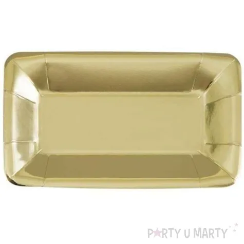 talerzyki papierowe prostokat unique zlote 23 cm 8 szt