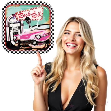 talerzyki papierowe rock and roll 23cm 6szt