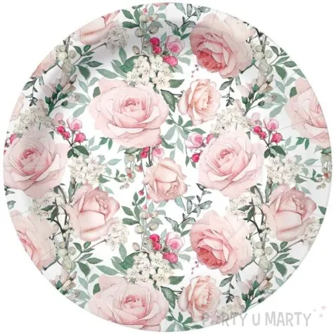 talerzyki papierowe roze ogrodowe paw 23cm 10 szt