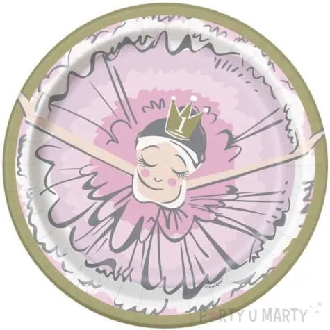 talerzyki papierowe rozowa balerina kolorowe godan 18 cm 8 szt