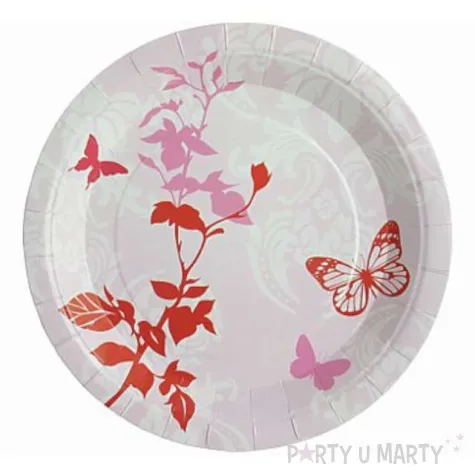 talerzyki papierowe rozowy pejzaz 23 cm 6 szt