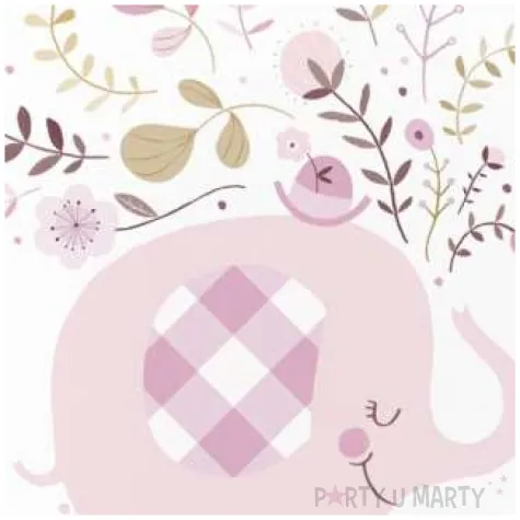 talerzyki papierowe rozowy slonik kolorowe godan 18 cm 8 szt