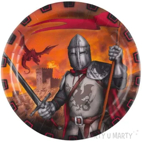 talerzyki papierowe rycerze amscan 23 cm 8 szt