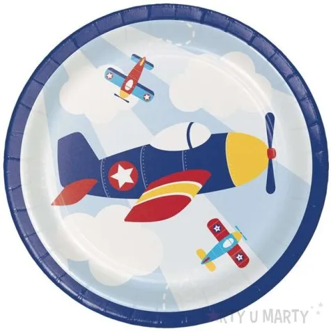 talerzyki papierowe samolot lil flyer airplane creativeconverting 18 cm 8 szt