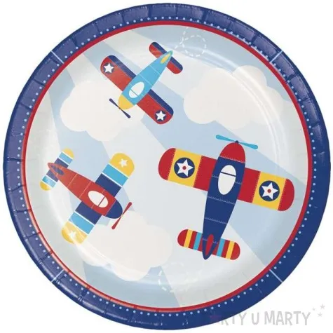 talerzyki papierowe samolot lil flyer airplane creativeconverting 23 cm 8 szt