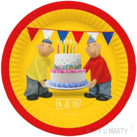 talerzyki papierowe sasiedzi pat i mat zolte folat 23 cm 8 szt