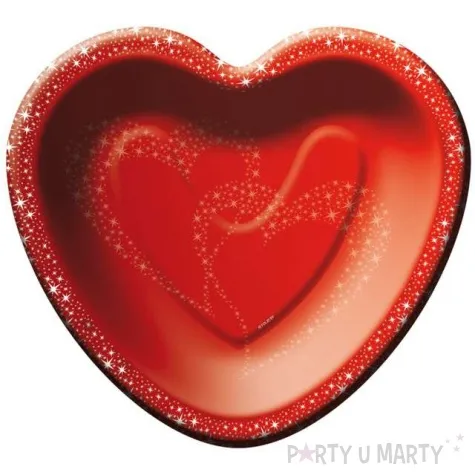 talerzyki papierowe serce folat 23 cm 8 szt