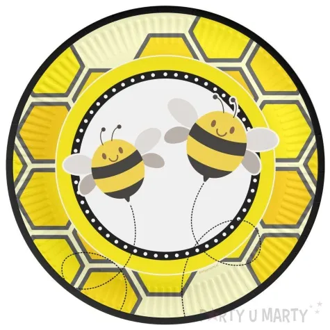 talerzyki papierowe sloneczne pszczolki 18 cm 6 szt