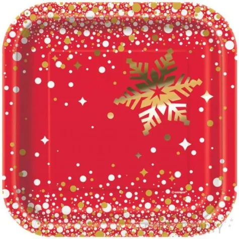 talerzyki papierowe sniezynka unique 18 cm 8 szt