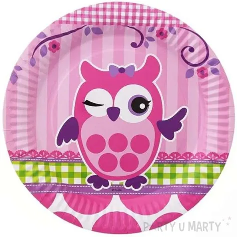 talerzyki papierowe sowka 23 cm 6 szt