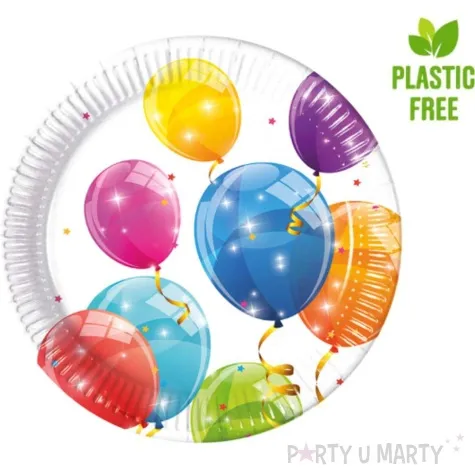 talerzyki papierowe sparkling balloons 20 cm 8 szt