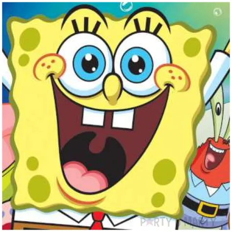 talerzyki papierowe spongebob kwadratowe amscan 23 cm 8 szt