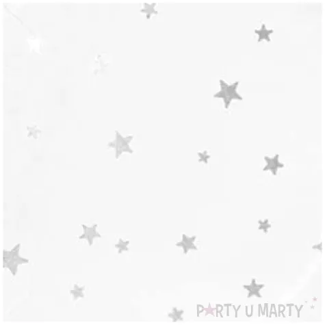 talerzyki papierowe srebrne gwiazdki biale partypal 18 cm 6 szt