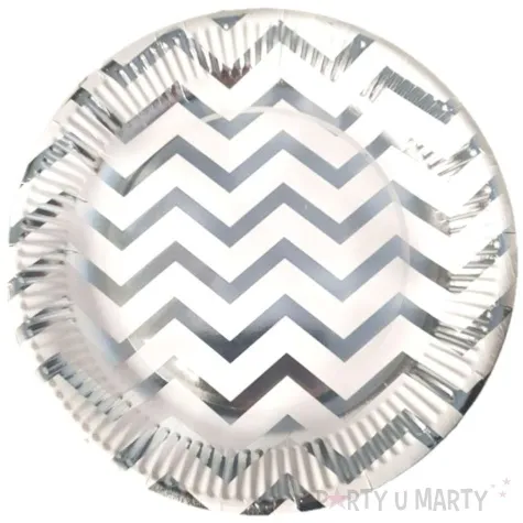 talerzyki papierowe srebrne zygzaki top ten 24 cm 6 szt