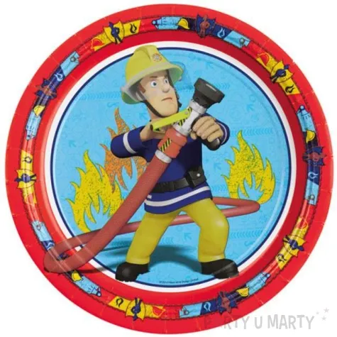 talerzyki papierowe strazak sam amscan 23 cm 8 szt