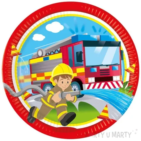 talerzyki papierowe strazak straz pozarna firefighters procos 23 cm 8 szt
