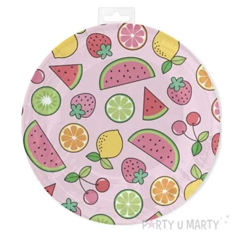 talerzyki papierowe summer party rozowe partypal 18 cm 6 szt