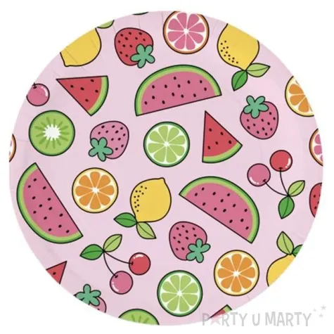 talerzyki papierowe summer party rozowe partypal 18 cm 6 szt