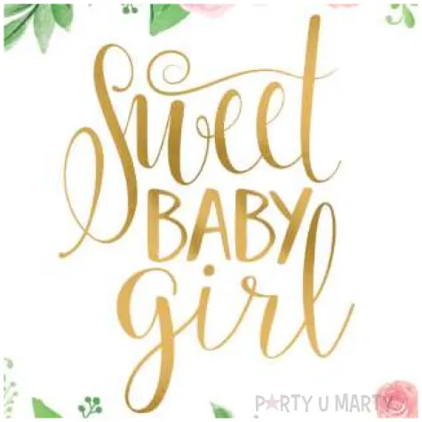 talerzyki papierowe sweet baby girl amscan 27 cm 8 szt