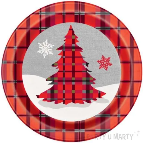 talerzyki papierowe swiateczna choinka unique 23 cm 8 szt