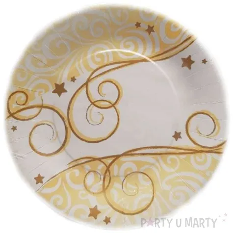talerzyki papierowe swiderki zlote bbs 18 cm 10szt