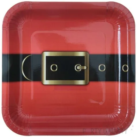 talerzyki papierowe swiety mikolaj pas santex 23 cm 10 szt