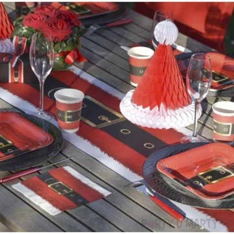 talerzyki papierowe swiety mikolaj pas santex 23 cm 10 szt